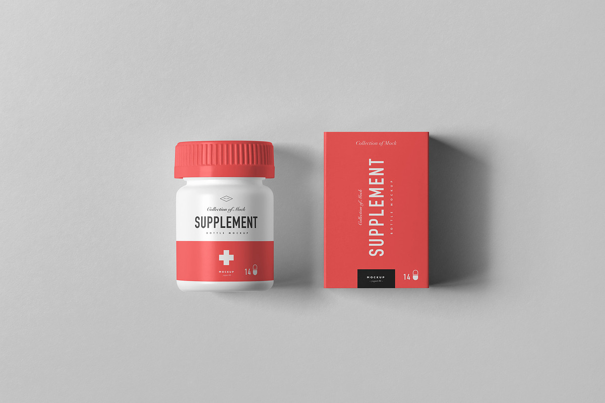 Supplement Jar & Box Mock-up 7, a Packaging Mockup by Yogurt86 (Photo 8 of 12)