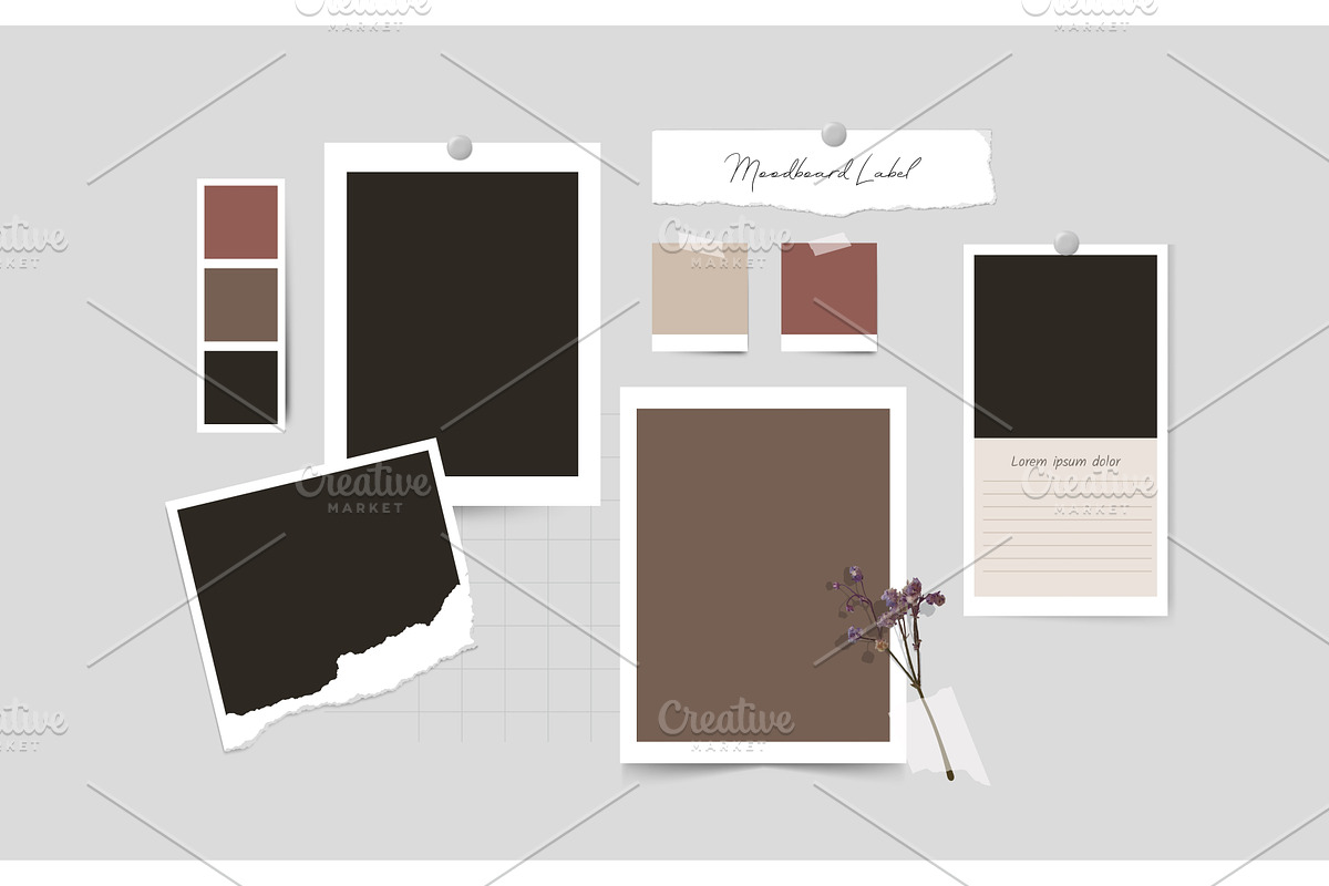 Moodboard mockup with torn paper, an Illustration by Frogella