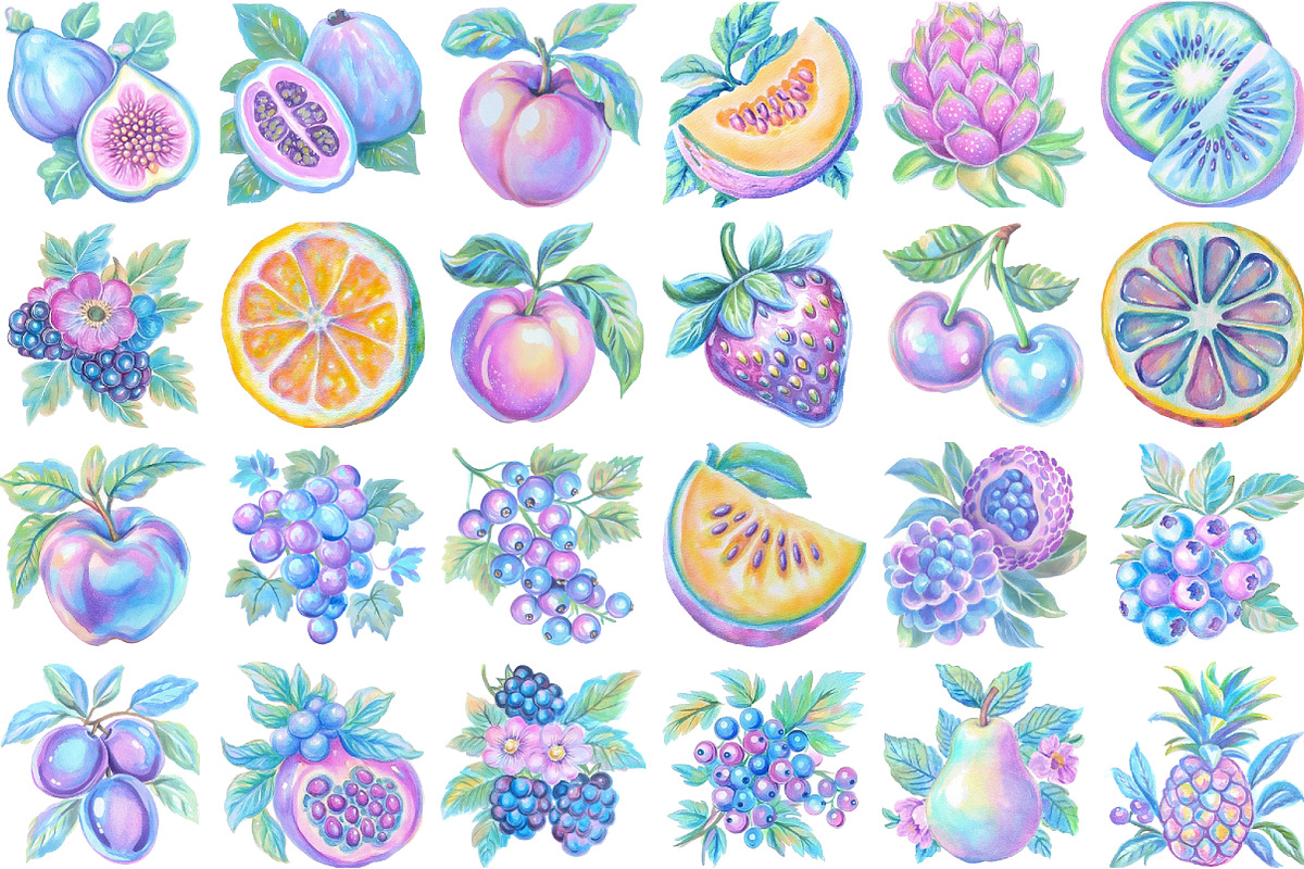 Fruit Watercolor Clipart Set, an Illustration by designcity5 (Photo 2 of 5)