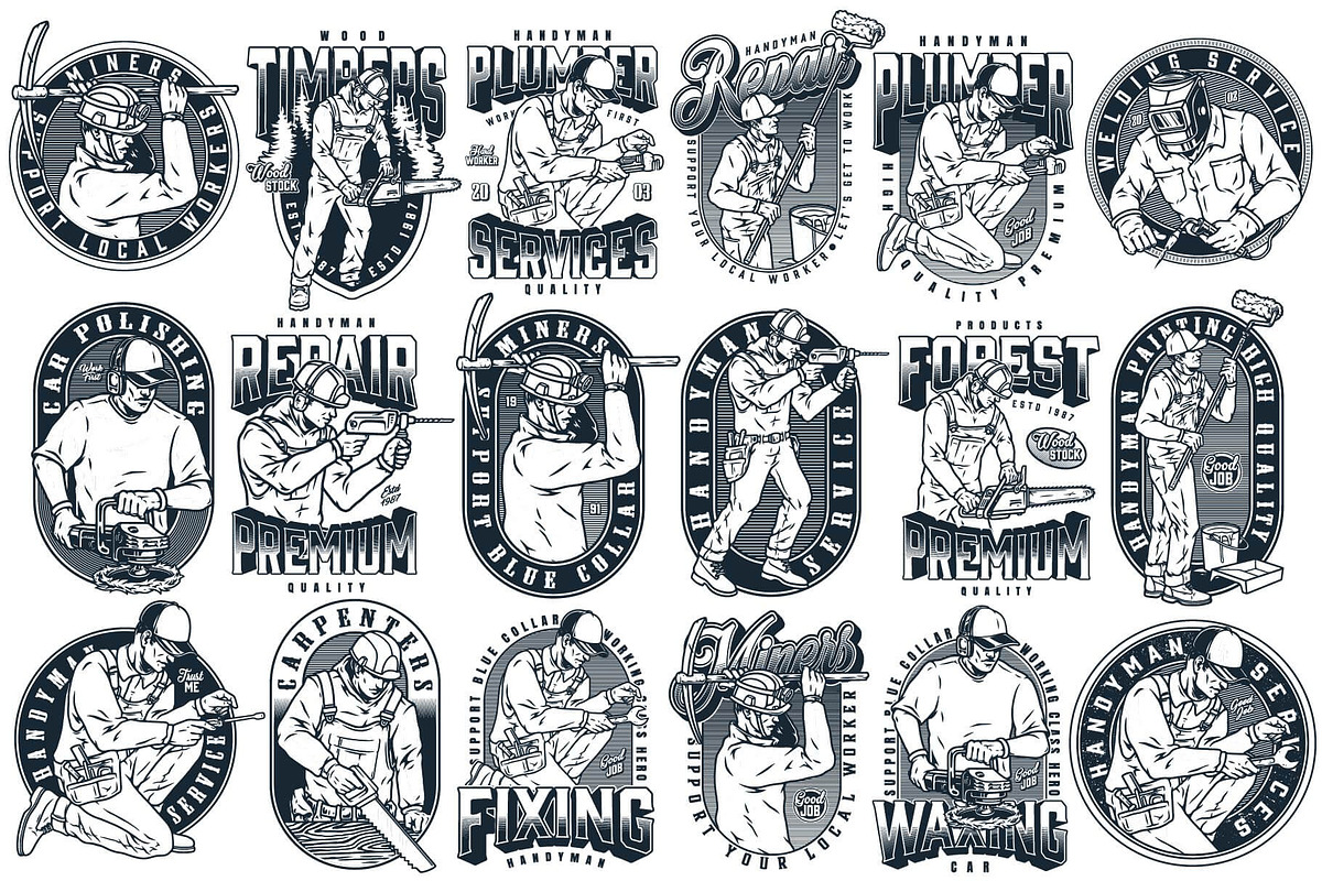 Handymen t-shirt designs, a Branding & Logo Template by DGIM studio (Photo 8 of 12)