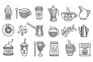 Coffee Elements Handdrawn Set