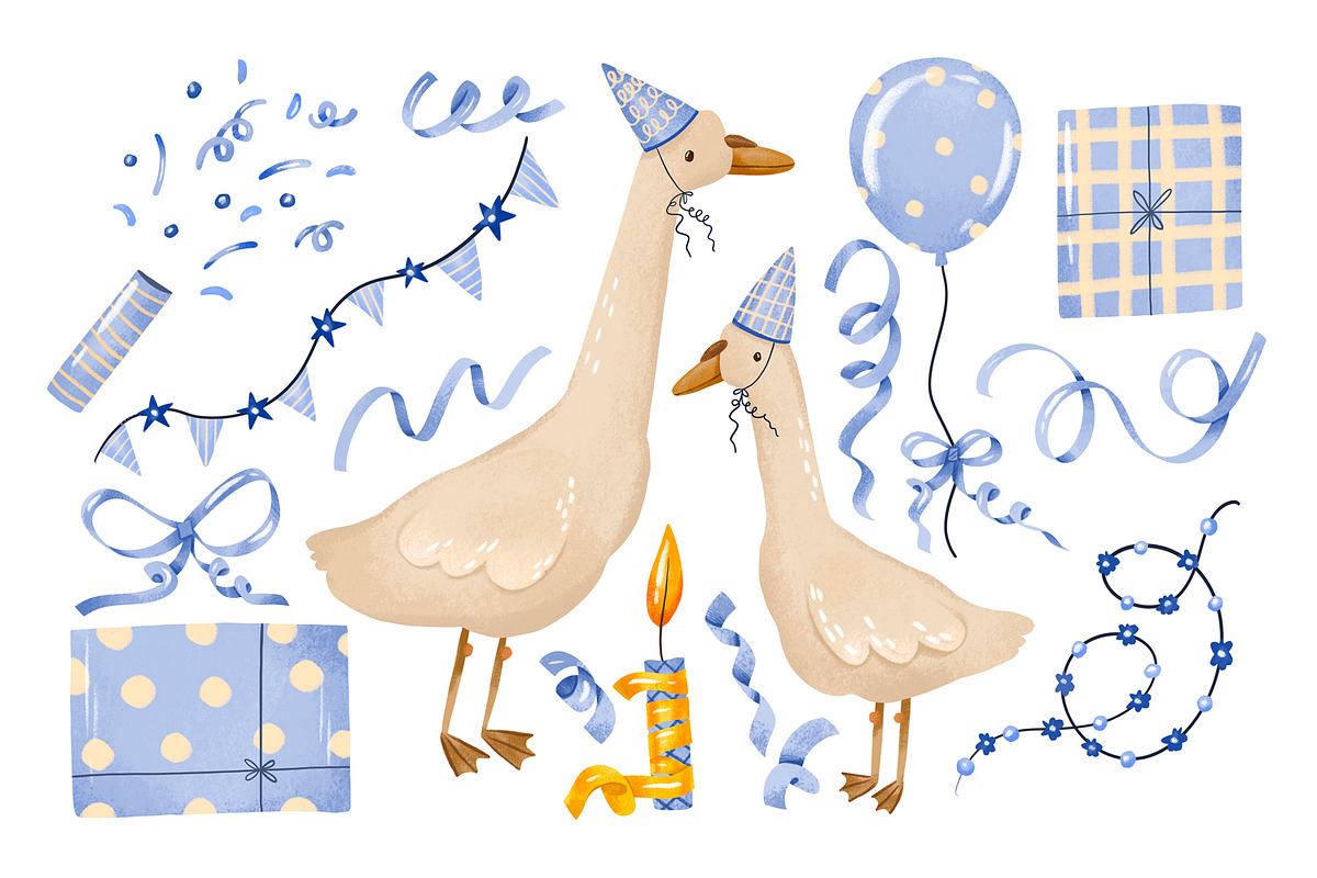 Blue Goose Celebration Collection, an Animal Illustration by the_myro (Photo 6 of 14)