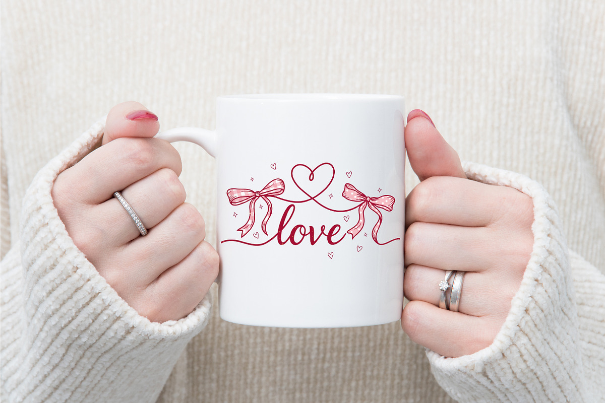 Coquette Bow Heart Love Valentine PN, an Illustration by designcity5 (Photo 6 of 8)