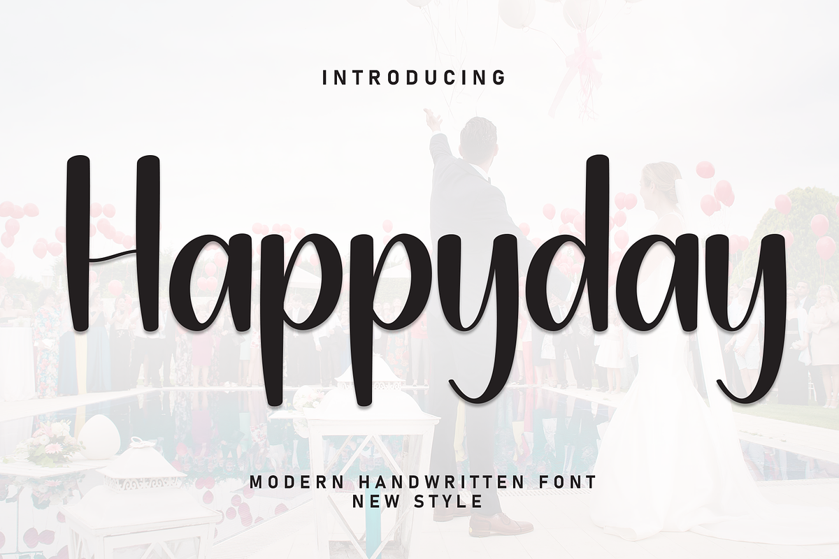Happyday | Script Font, a Handwritten Font by Scratchones (Photo 1 of 8)