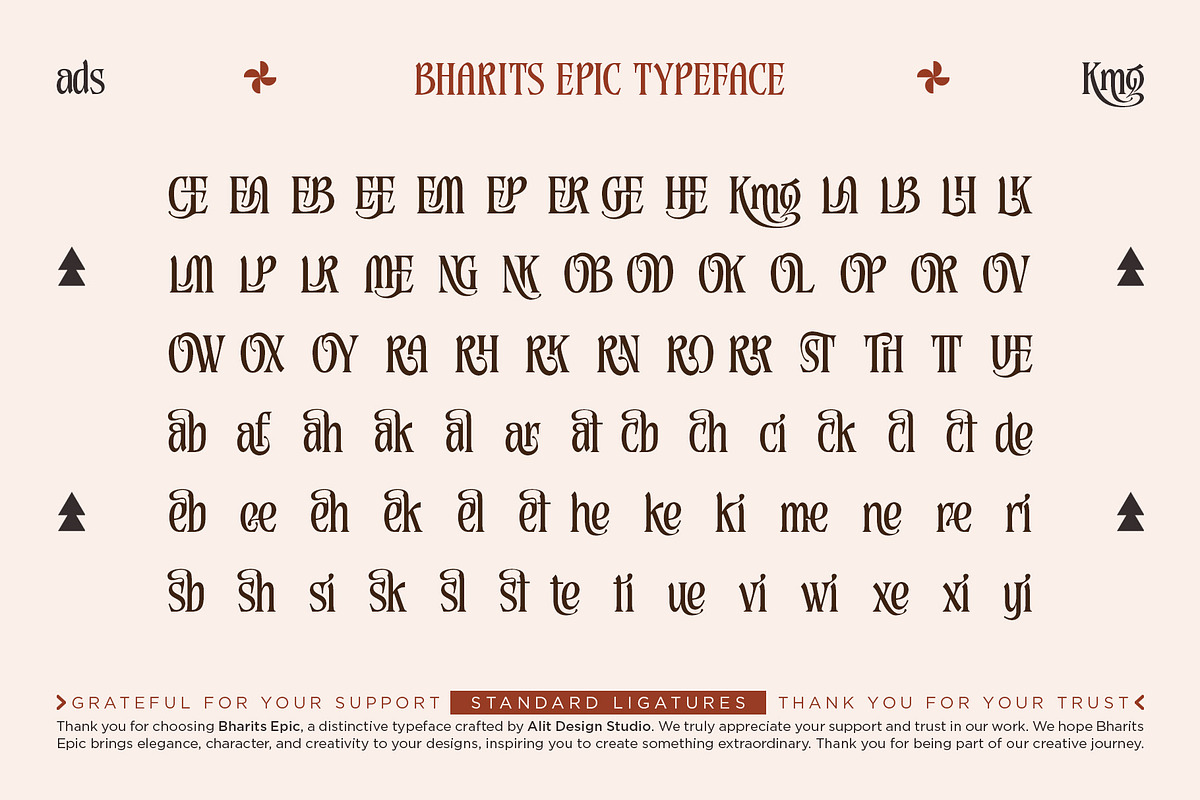 Bharits Epic Typeface, a Serif Font by alit design (Photo 10 of 20)