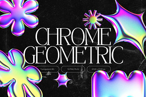 3D Chrome Geometric Shapes