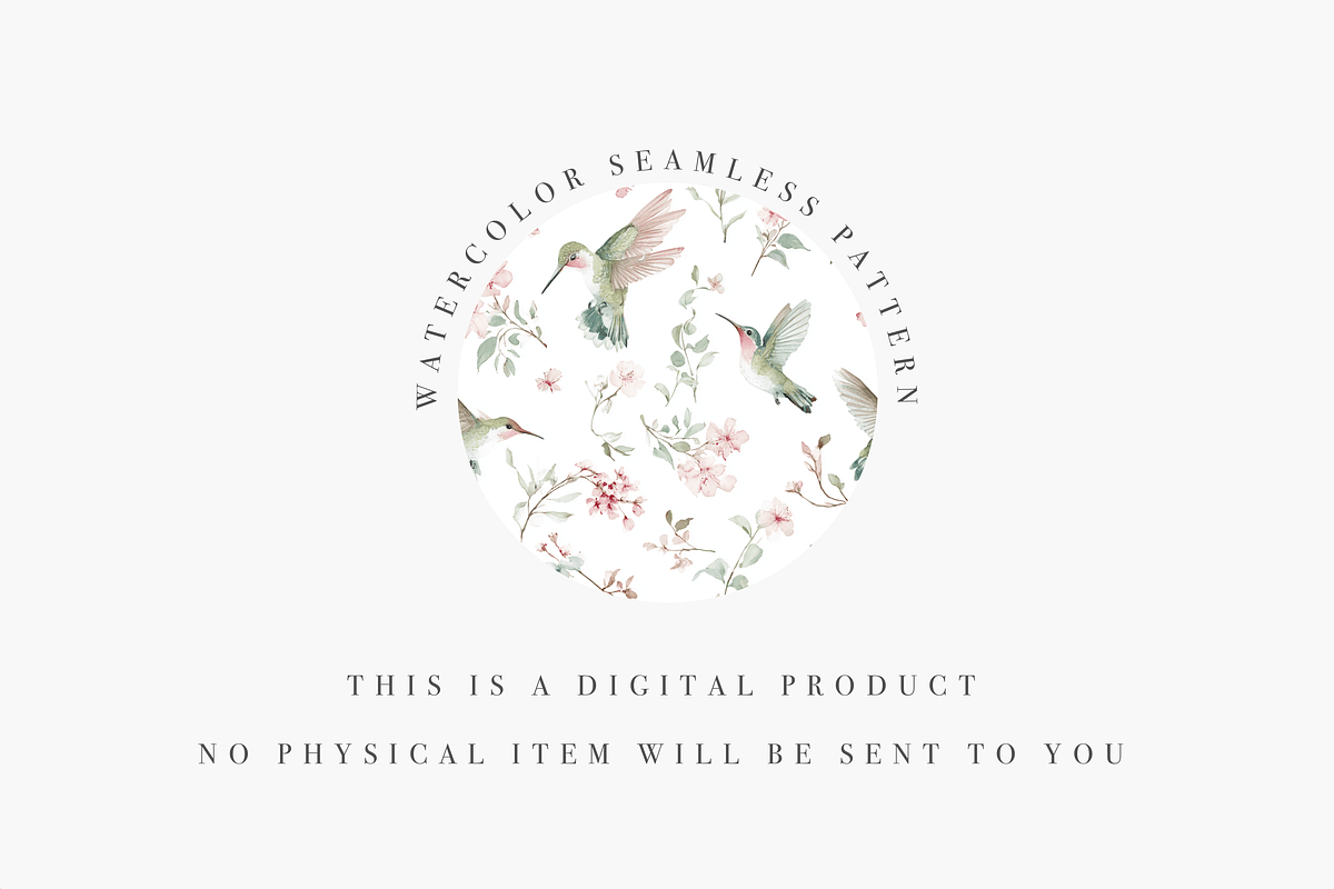 Hummingbirds Pattern, a Decorative Illustration by Pati Charm Studio (Photo 4 of 7)