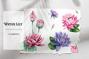Watercolor Water Lily, an Object Graphic by YuMyart (Thumbnail 1 of 5)