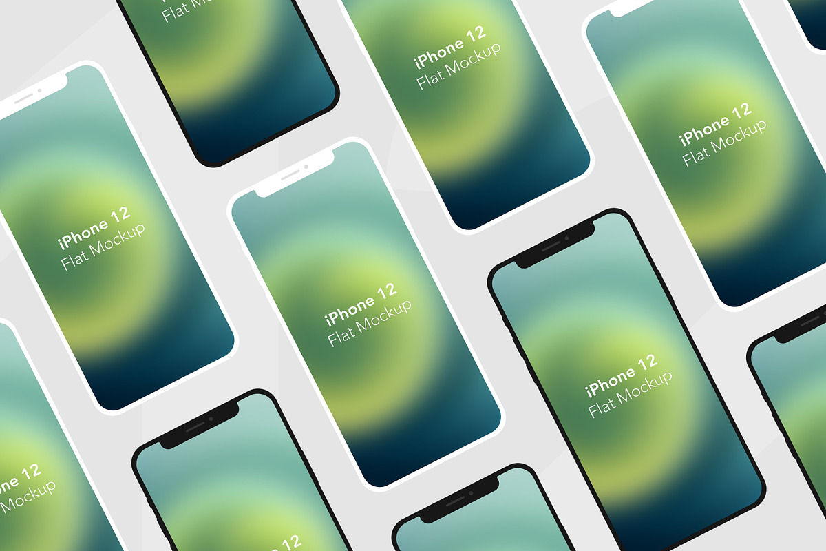 iPhone 12 Flat Mockup, an iPhone Mockup by Big Zone Studio (Photo 4 of 4)
