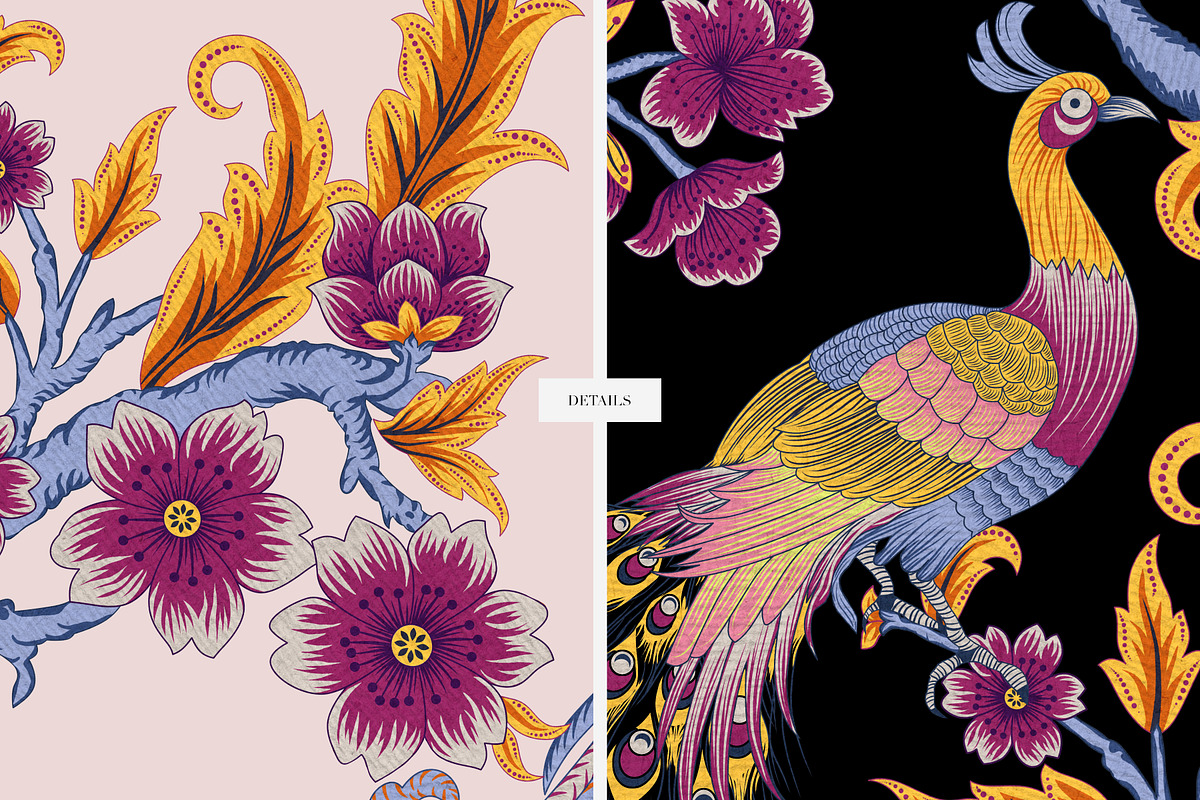 Hand Drawn Chinoiserie Luxury Prints, a Pattern Graphic by LEAFure (Photo 9 of 10)