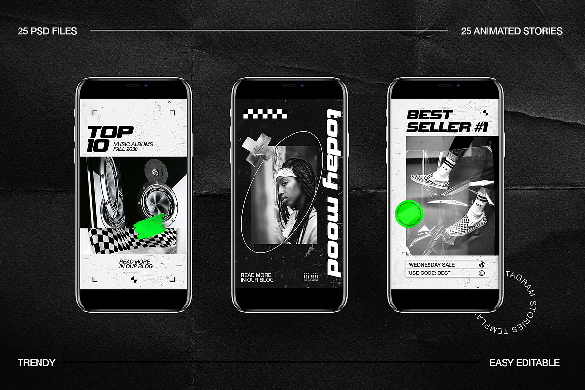 Checkered Animated Instagram Stories, a Social Media Template by Marie T (Photo 5 of 14)