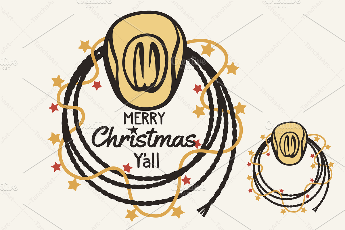 Cowboy Christmas Western Bundle SVG, a Seasonal Illustration by TanchaArt (Photo 1 of 9)