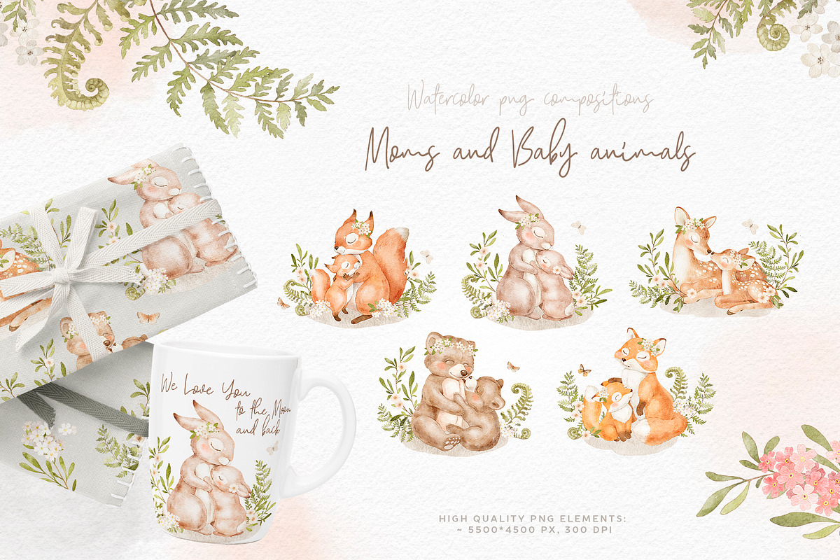 Forest Love. Moms and Baby Animals, an Animal Illustration by Alamella (Photo 2 of 16)