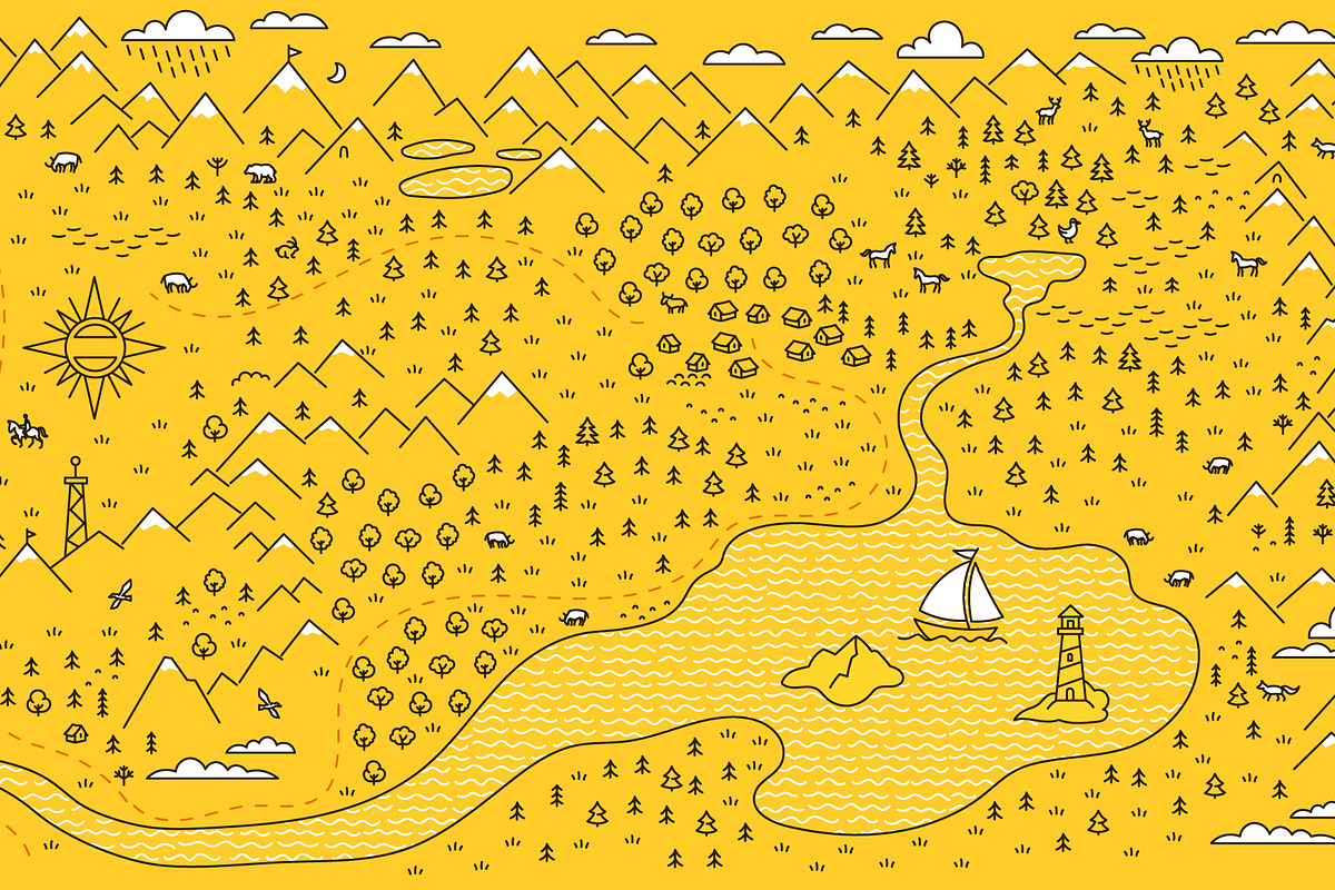 National Park Map Elements, a Decorative Illustration by Ilia Design (Photo 6 of 7)