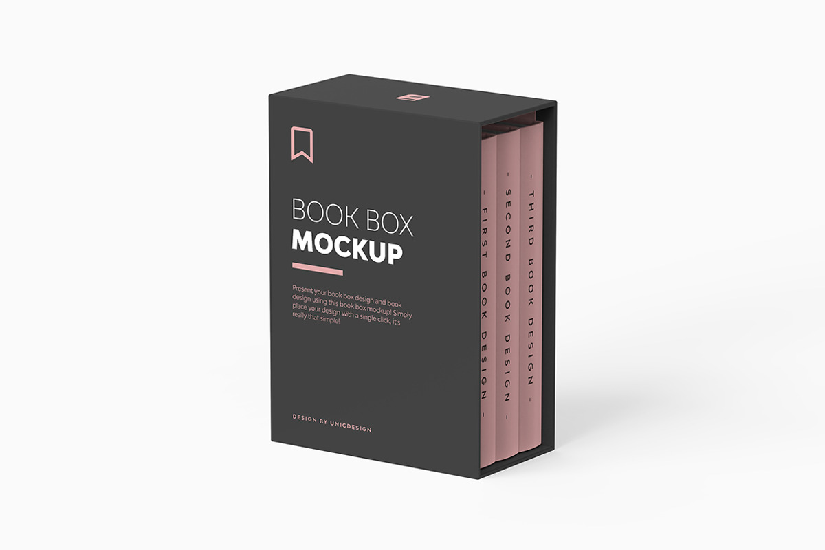 Book Box Mockup, a Packaging Mockup by UnicDesign (Photo 3 of 4)