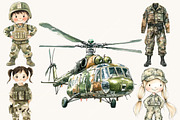 Cute little Soldiers Clipart Bundle, a Person Illustration by SparkyDesignsUS (Thumbnail 3 of 9)