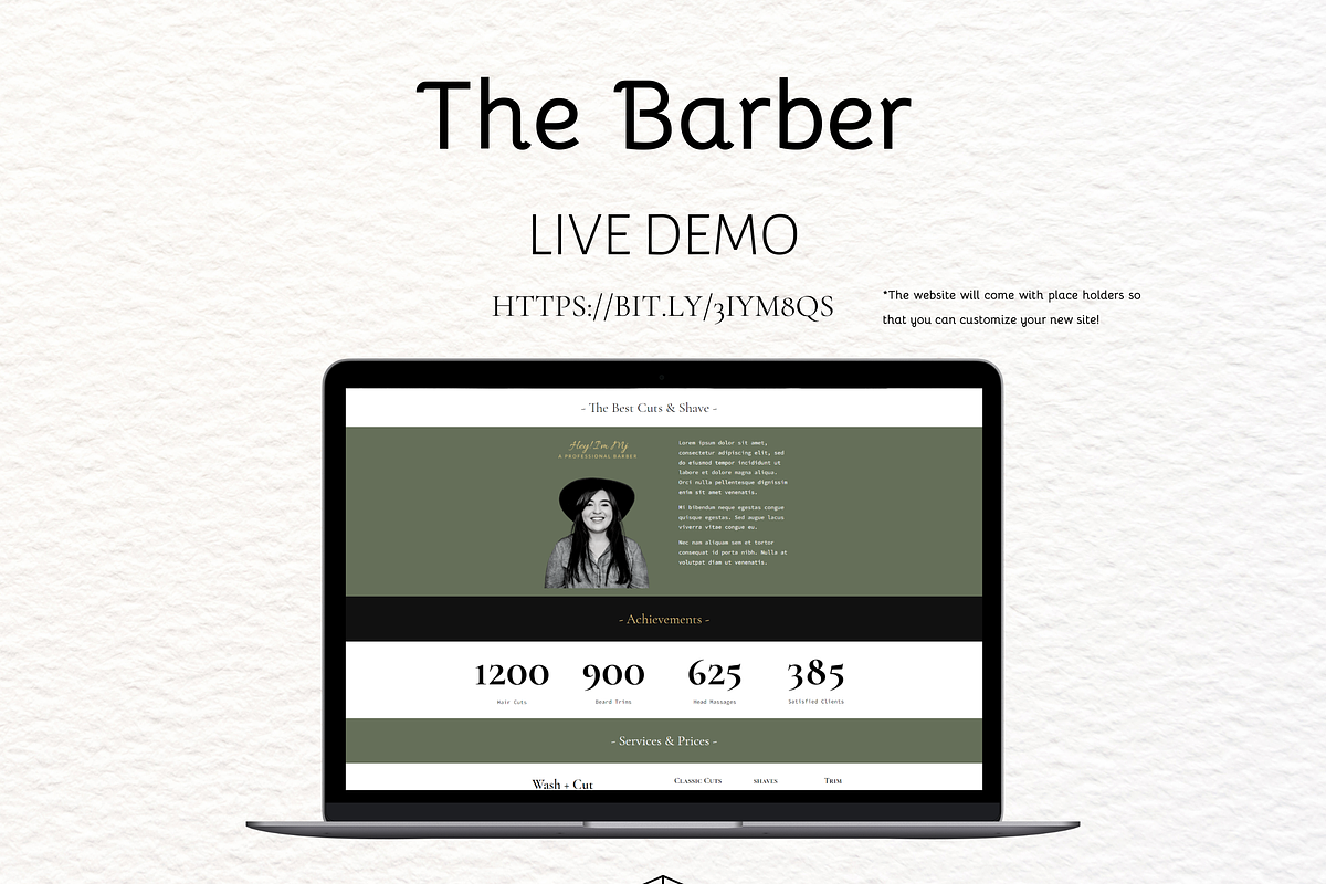 Google Sites Theme | The Barber, a Templates & Theme by She Designs Things (Photo 3 of 8)