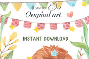 Safari Animals Watercolor Clip Art, an Animal Illustration by JaneLane (Thumbnail 3 of 3)
