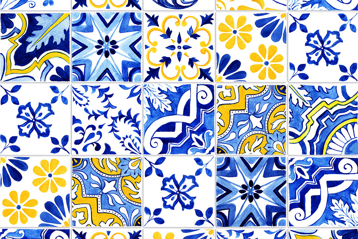 Portuguese Tiles Digital Papers, a Pattern Graphic by ilonitta (Photo 8 of 11)