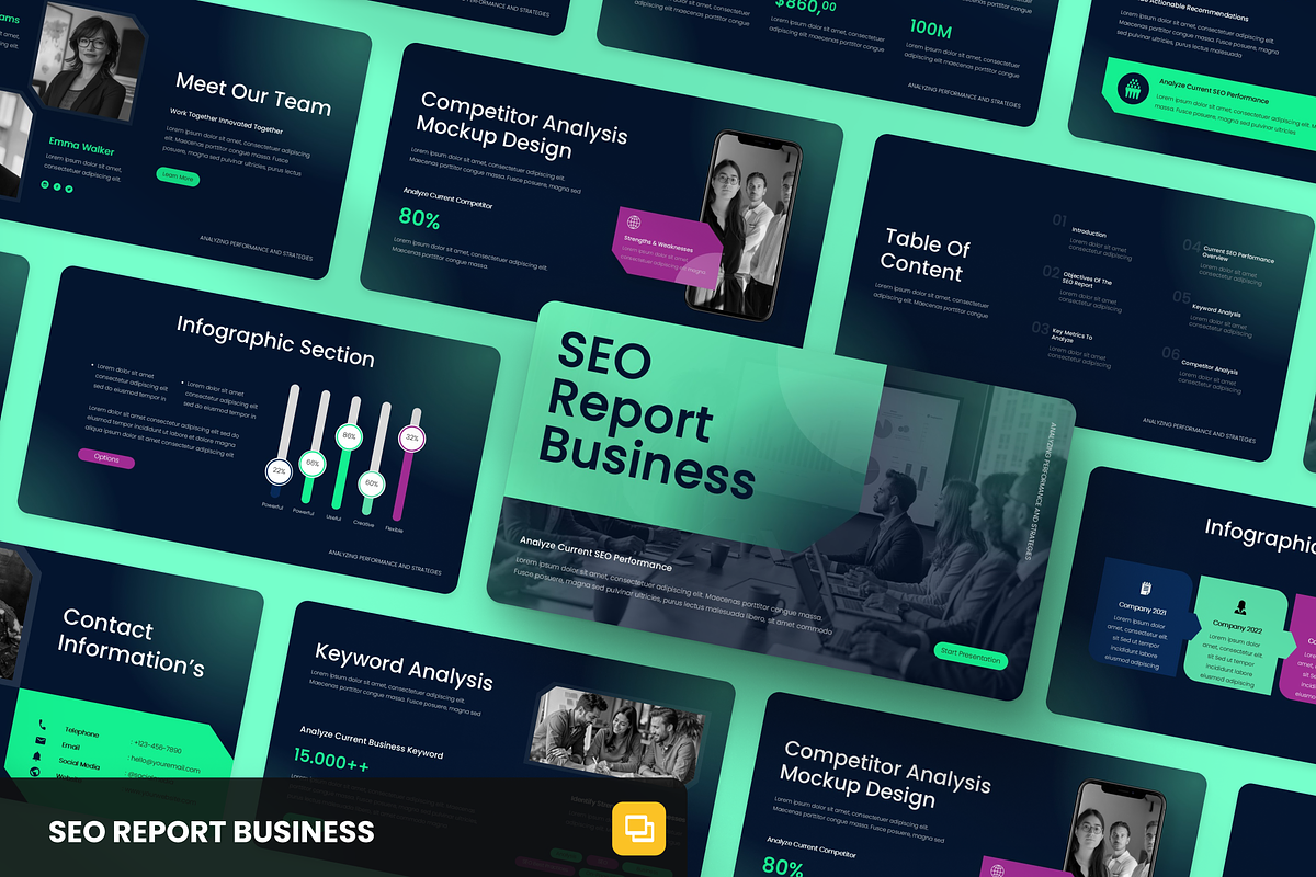 SEO Report Business, a Presentation Template by SquidPixey (Photo 1 of 6)