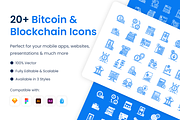 Bitcoin and Blockchain Icons, an Outline Icon by Brickclay (Thumbnail 1 of 7)
