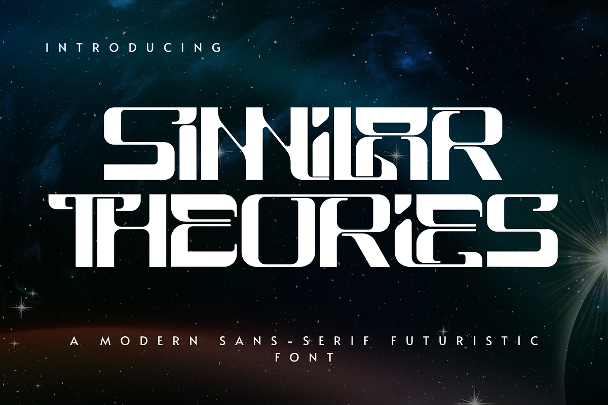 SIMILAR THEORIES - TECHNO FONT, a Sans Serif Font by 177Studio (Photo 1 of 8)