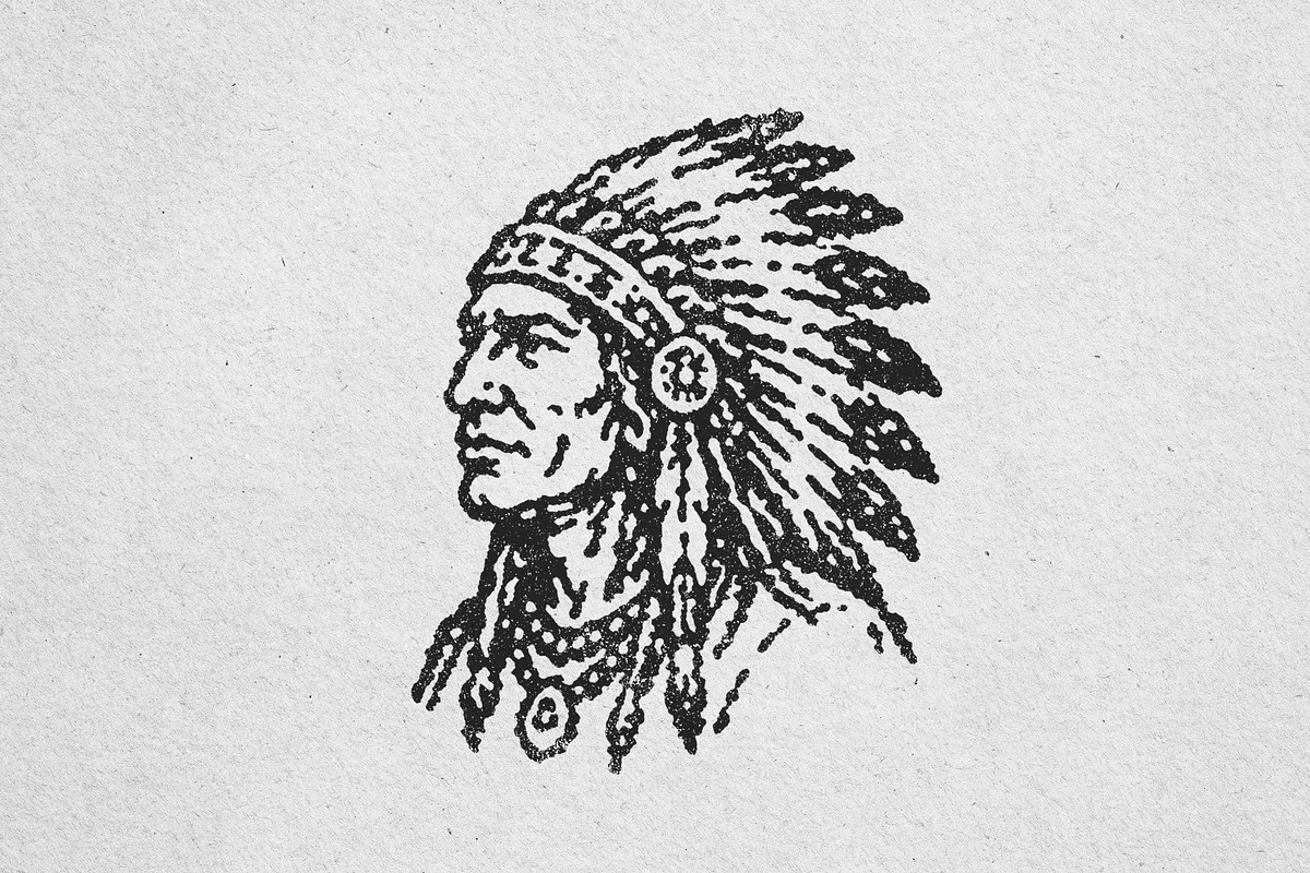 Vintage Indian Chief Illustration, a Person Illustration by lettett (Photo 3 of 3)