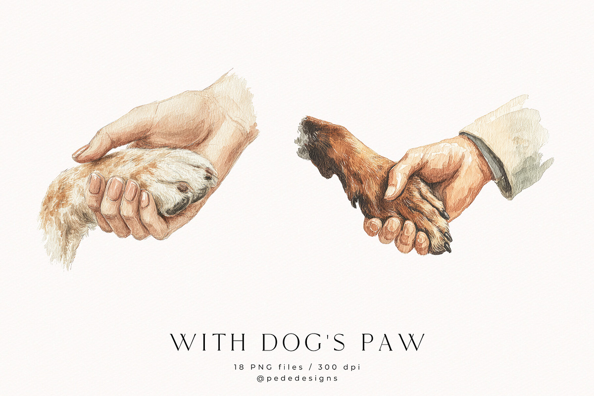 With Dogs Paw, a Person Illustration by PeDe Designs (Photo 3 of 9)