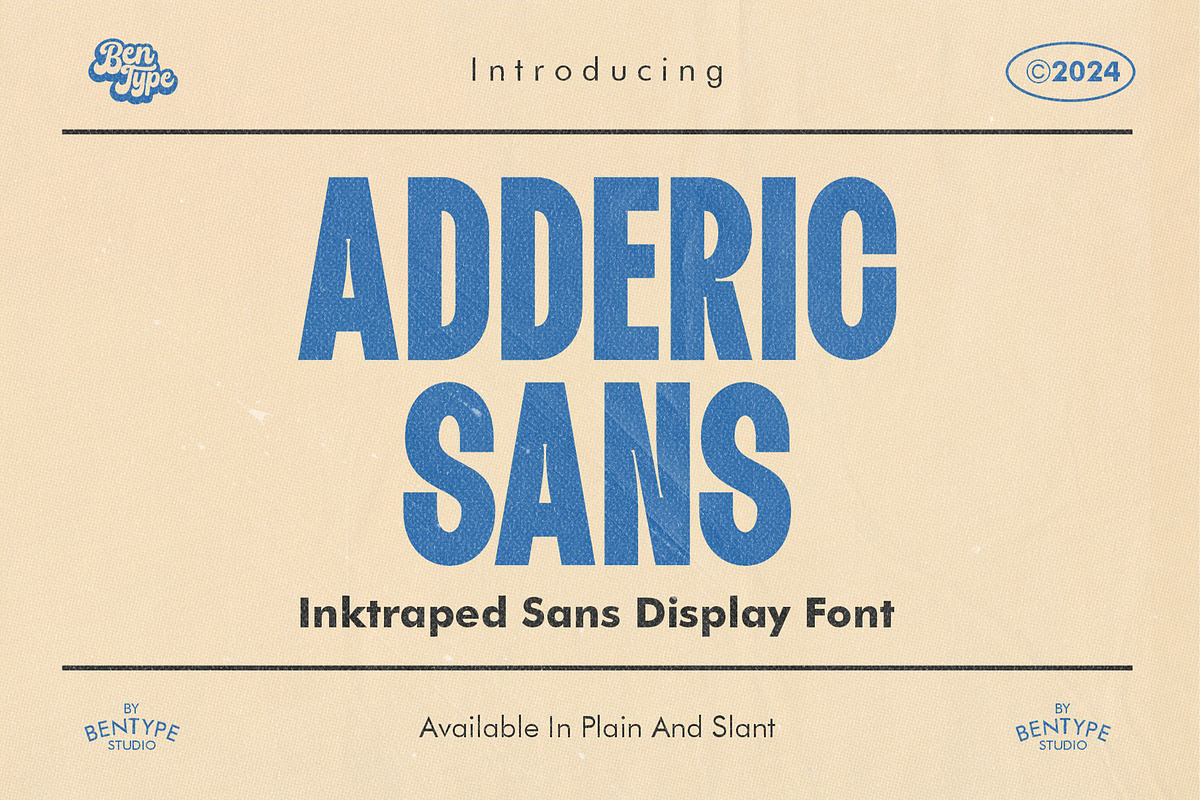 Adderic - Inktraped Sans Display, a Sans Serif Font by Bentype Studio (Photo 1 of 7)