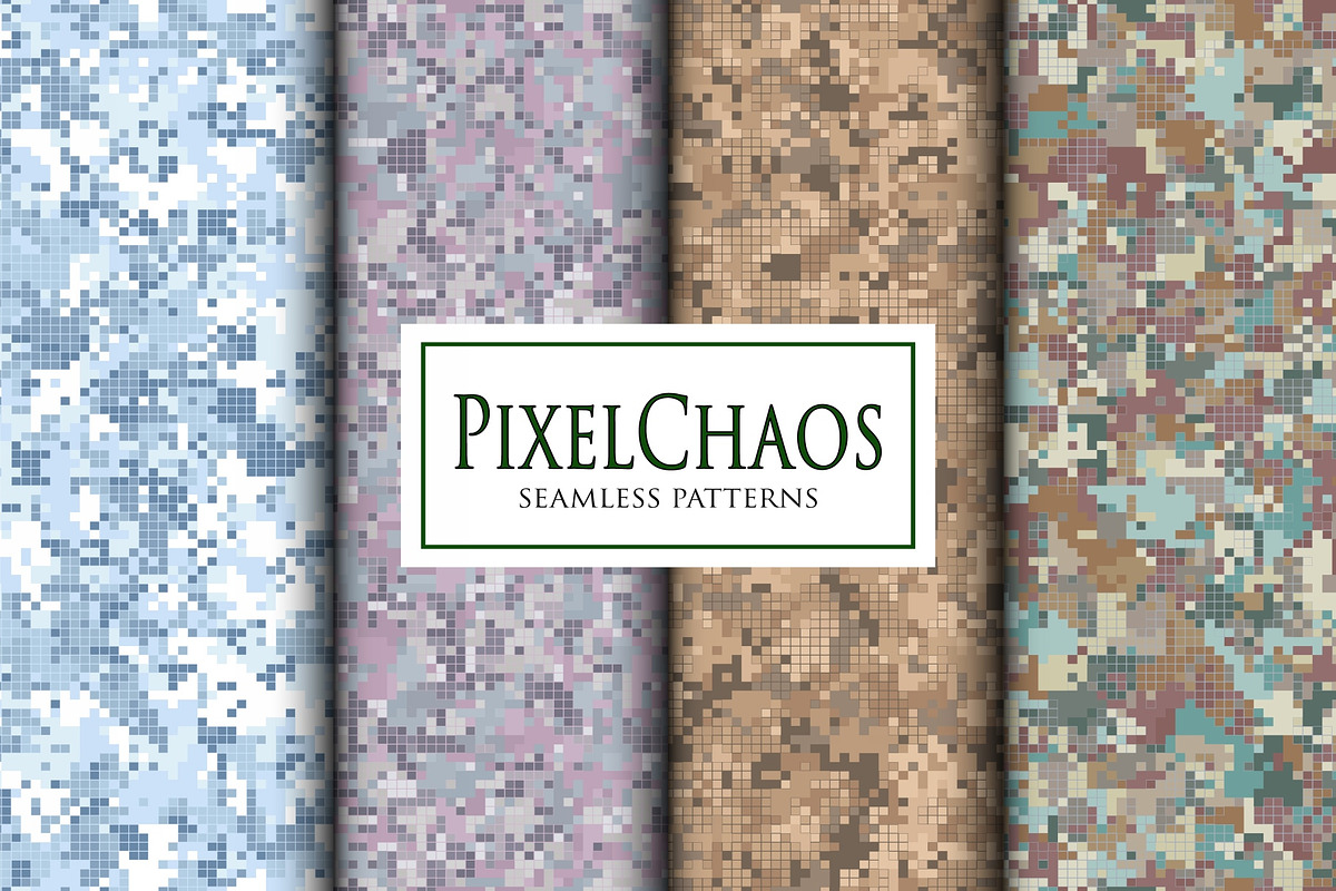 Pixel chaos digital camo patterns, a Pattern Graphic by ArchonDigitalShop (Photo 3 of 11)