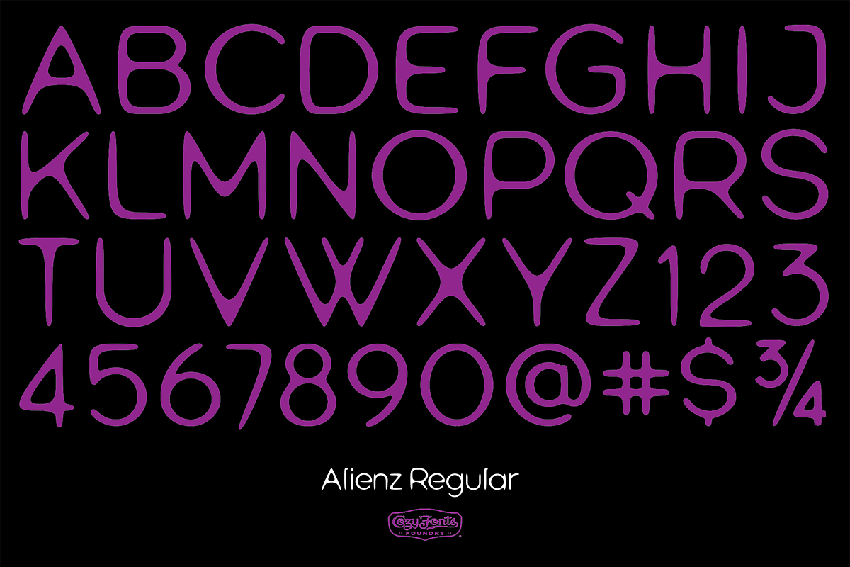 Alienz Regular, a Font by CozyFonts Foundry (Photo 1 of 4)