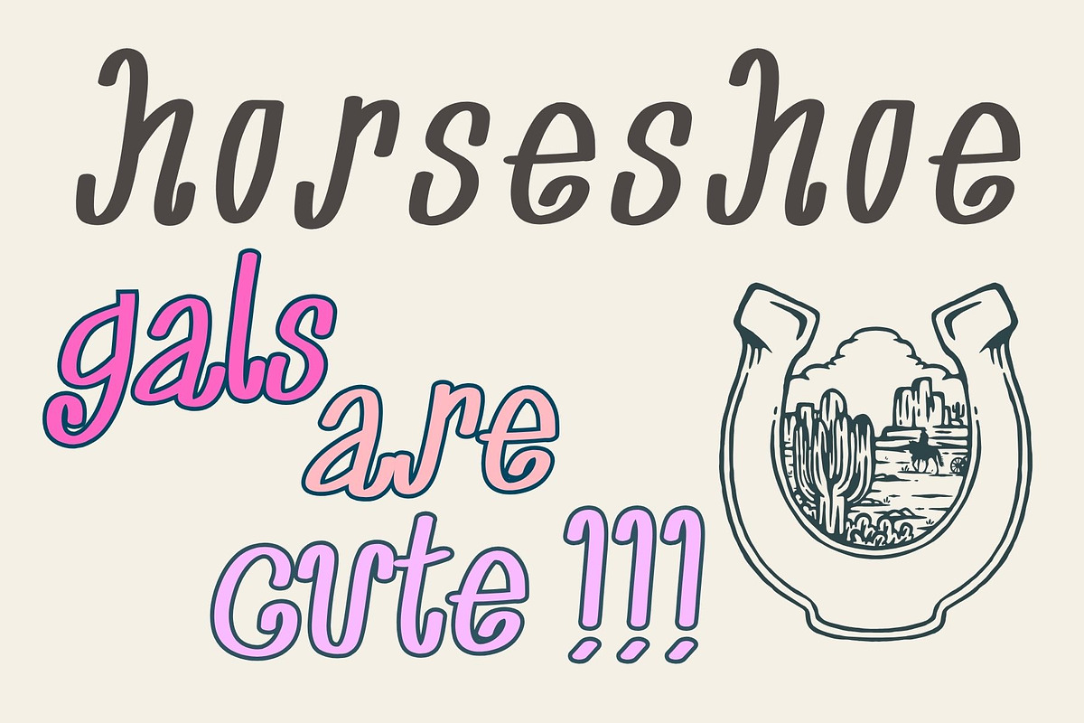Horseshoe Thick Western Script, a Handwritten Font by Eryn Rose Design (Photo 4 of 11)