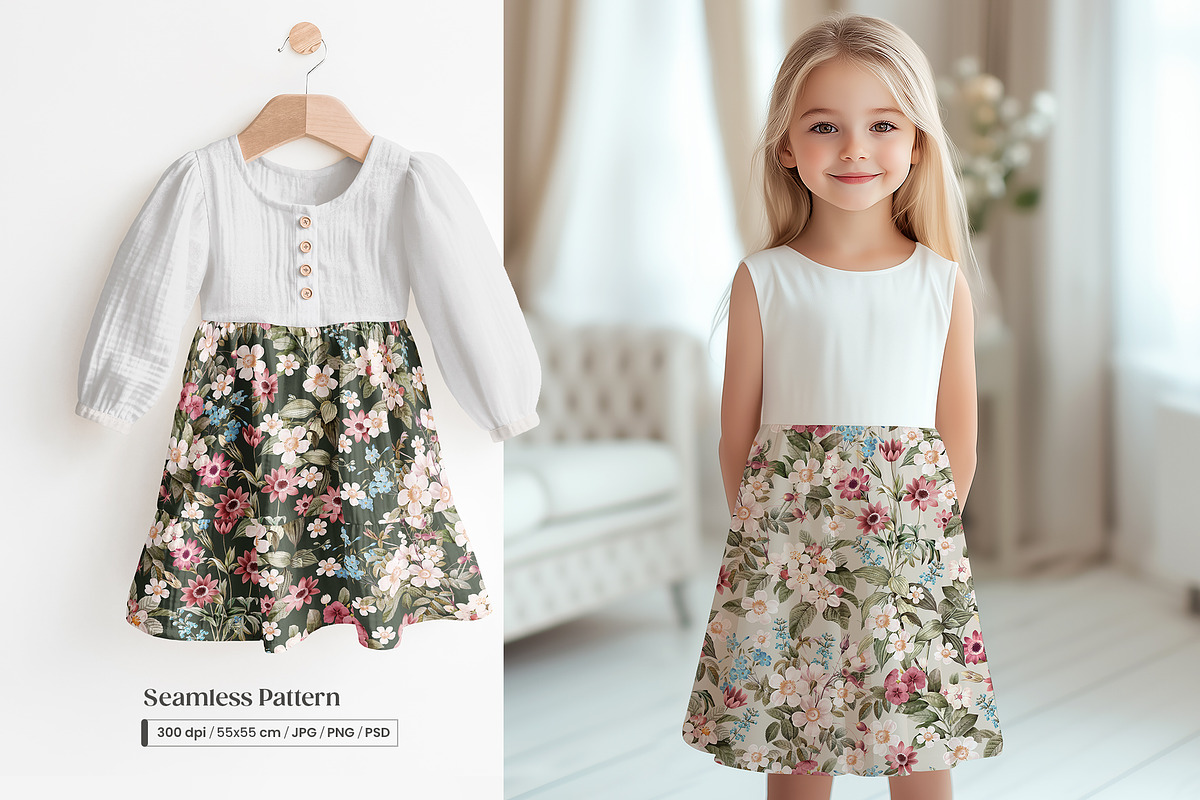 Gentle Bloom Vintage Pattern, a Pattern Graphic by Yello_illustration (Photo 16 of 18)