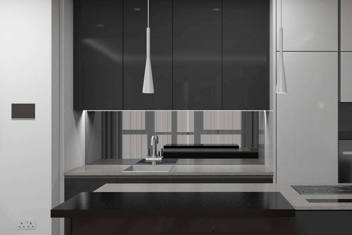 3D Living Room Kitchen Interior, an Architecture 3D Model by Giimann (Photo 2 of 9)