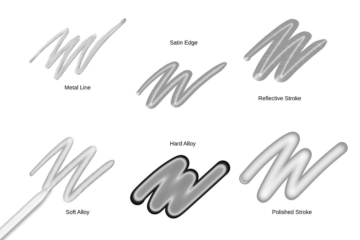 Procreate Metallic Brushes, a Brush Add-On by HopeArtIllustration (Photo 4 of 6)