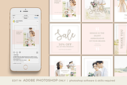 Pink Instagram Social Media Set, a Social Media Template by Digiluxe (Thumbnail 1 of 5)