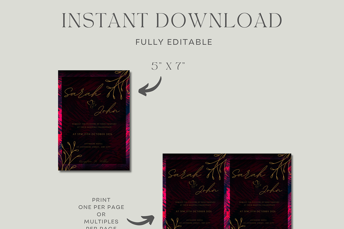 Elegant Burgundy Wedding Invitation, an Invitation Template by InvitingStorys (Photo 8 of 10)