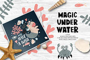Mermaid-unicorn clipart and patterns, an Animal Illustration by rosypatterns (Thumbnail 1 of 8)
