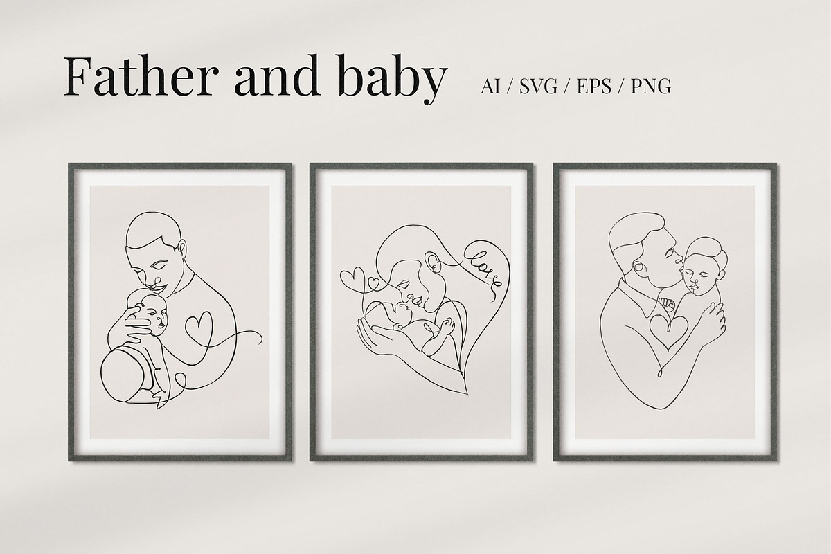 Family one line illustrations, a Person Illustration by Elena_Sedova (Photo 3 of 7)