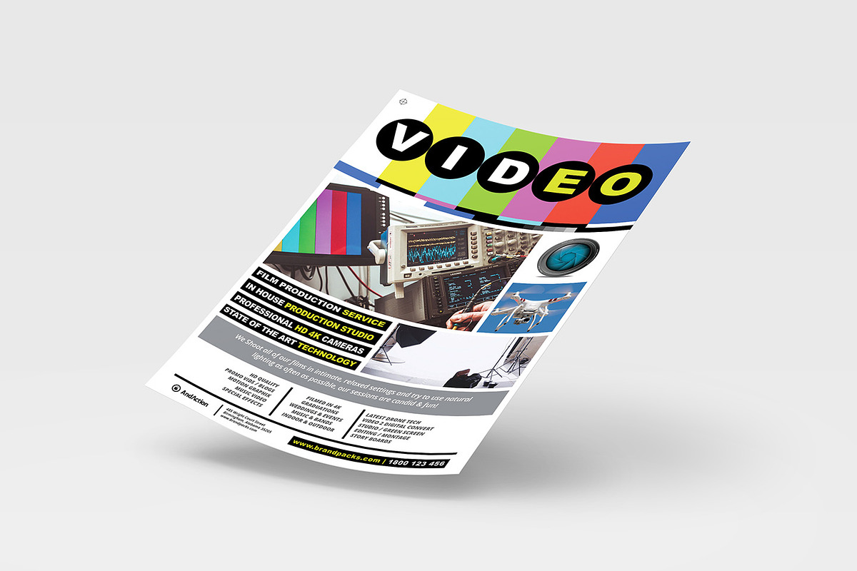 A4 Videographer Poster Template, a Flyer Template by BrandPacks