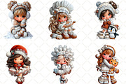 Whimsical Christmas Dolls Clipart, an Illustration by Black Bird Studio (Thumbnail 3 of 6)