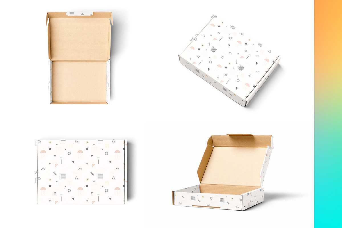 Mailing Box 4x Mock-ups, a Print Template by Mocca Mockups Store (Photo 1 of 5)