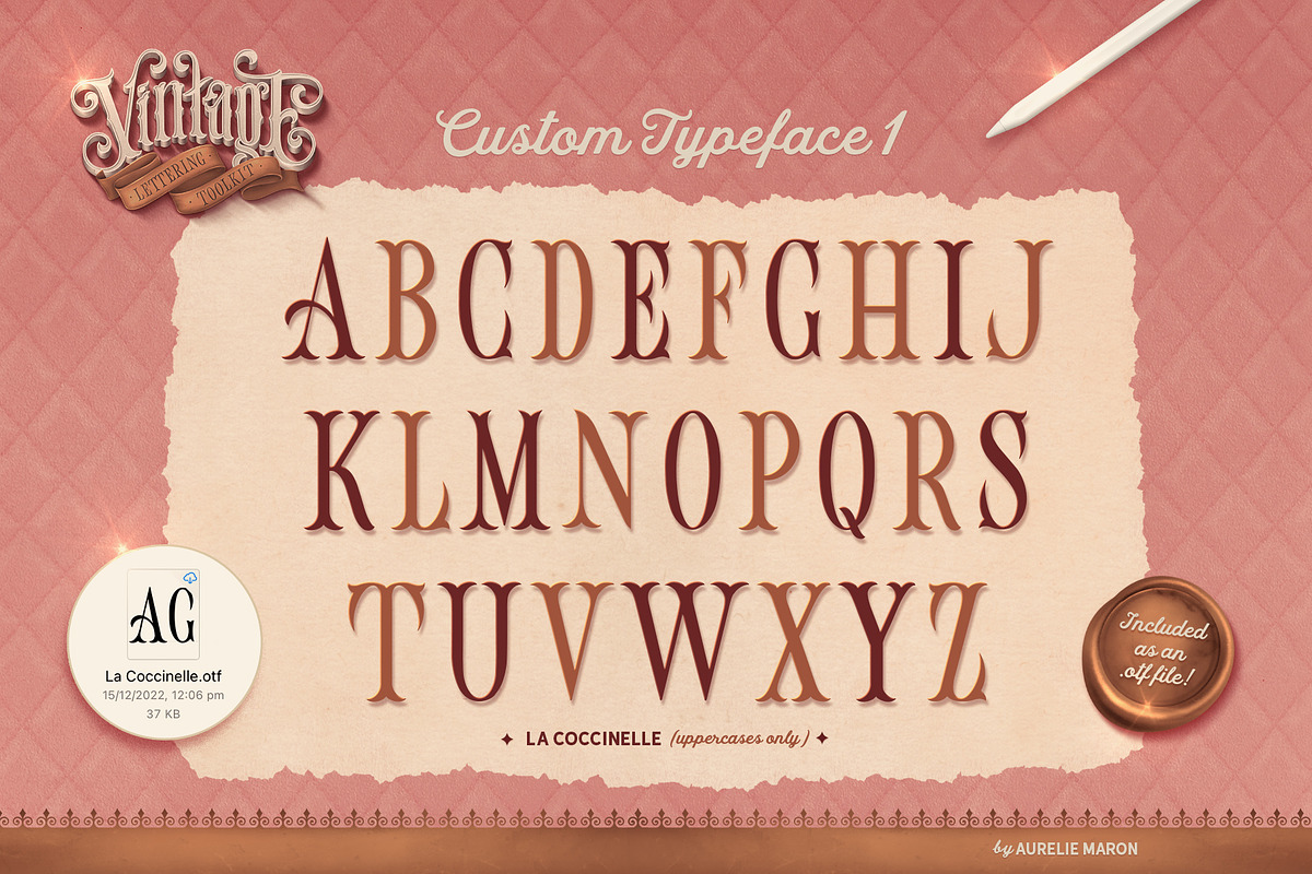 Vintage Lettering Toolkit, a Brush Add-On by Aurelie Maron (Photo 7 of 9)