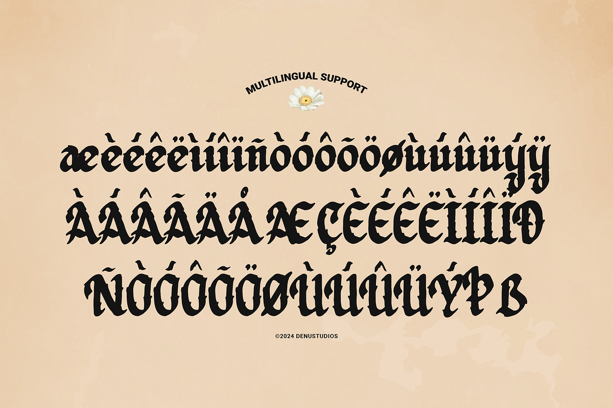 Secrilka | Blackletter Typeface, a Blackletter Font by Denustudios (Photo 12 of 12)