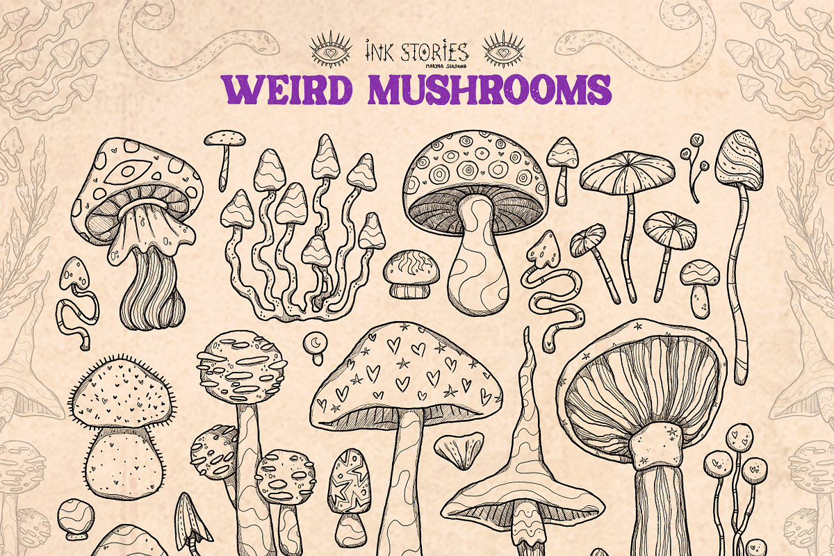 Weird Mushrooms, an Object Illustration by Ink Stories (Photo 3 of 23)