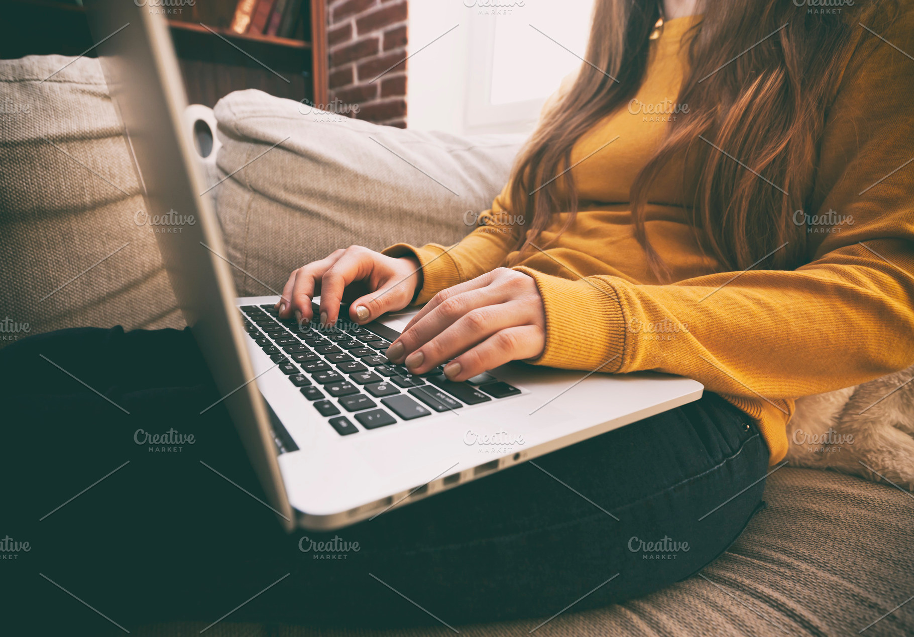 Woman with a laptop, a Photo by Olegkalina
