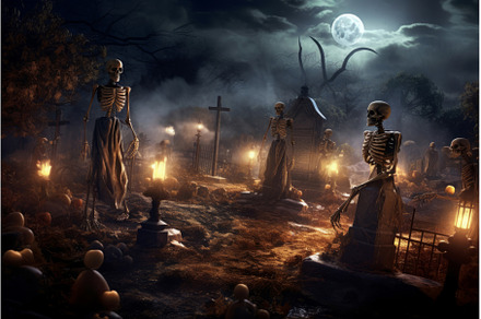 Unearthly Skeletons cemetery risen, an Abstract Photo by Ylivdesign