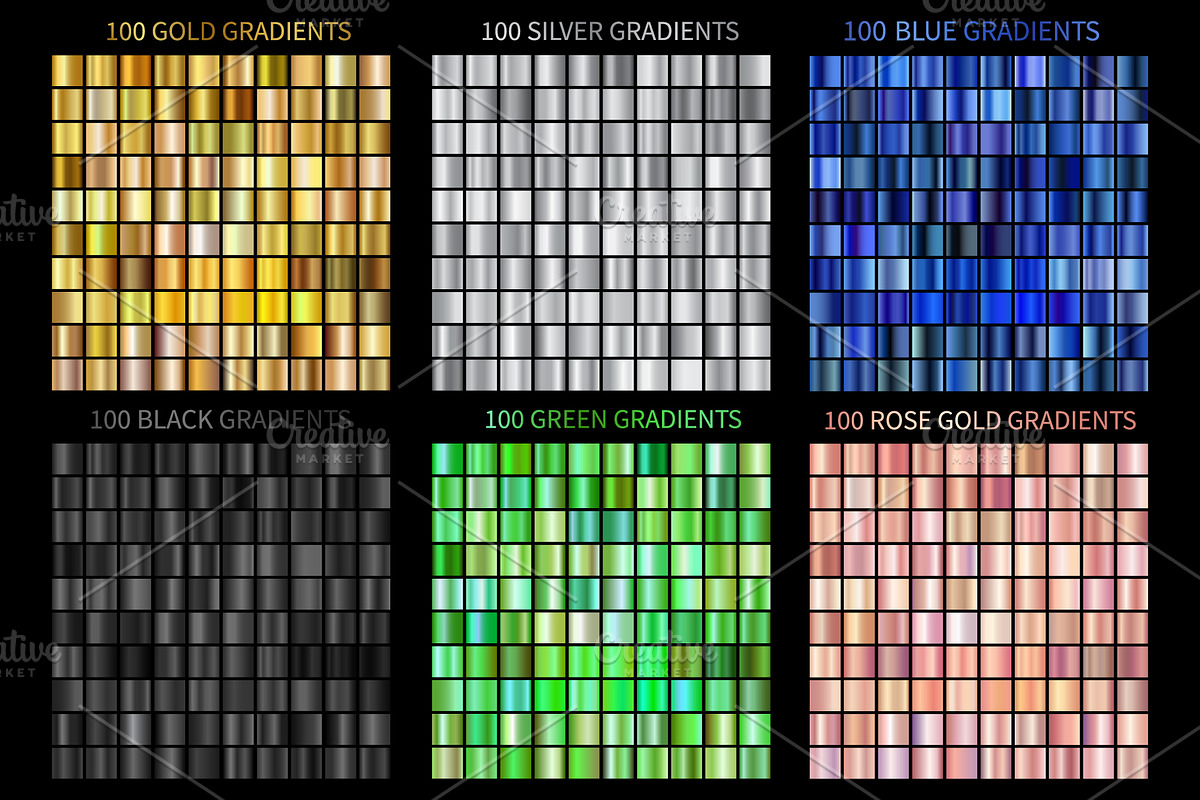 Set of Colorful Gradients .AI .GRD, a Gradient Add-On by Juksy