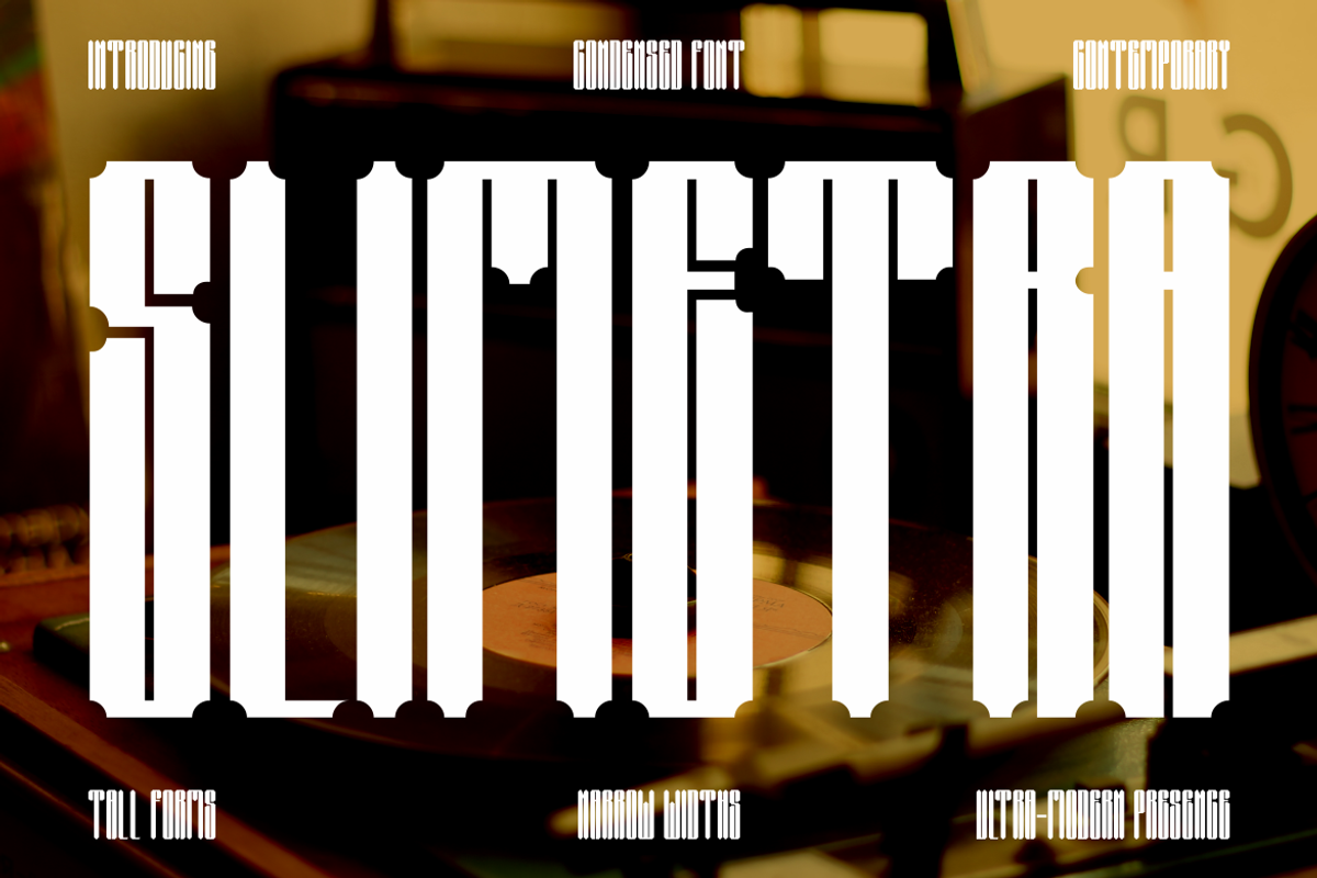 Slimetra Condensed Font, a Font by PutraCetol Studio (Photo 1 of 5)