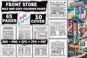 Front Store Coloring Pages, an Illustration by LightExpress (Thumbnail 1 of 5)
